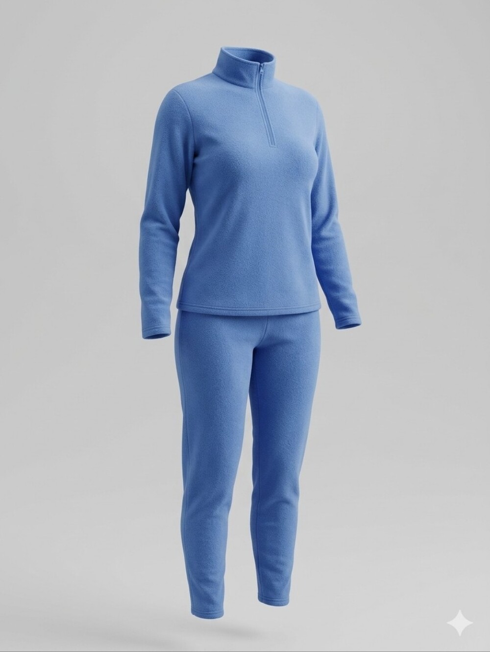 Vintage Patagonia Capilene Periwinkle Blue Fleece Quarter Zip & Pants Womens L